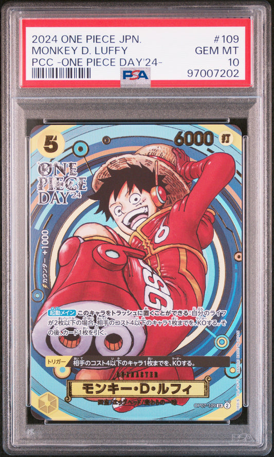 Monkey D Luffy OP07-109 One Piece Day 24 PSA10